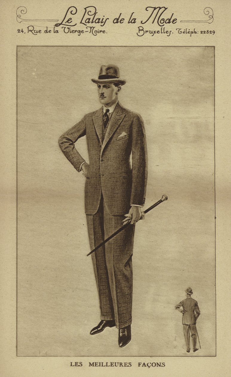 Moda masculina, cerca de 1930 (litografia) de European School