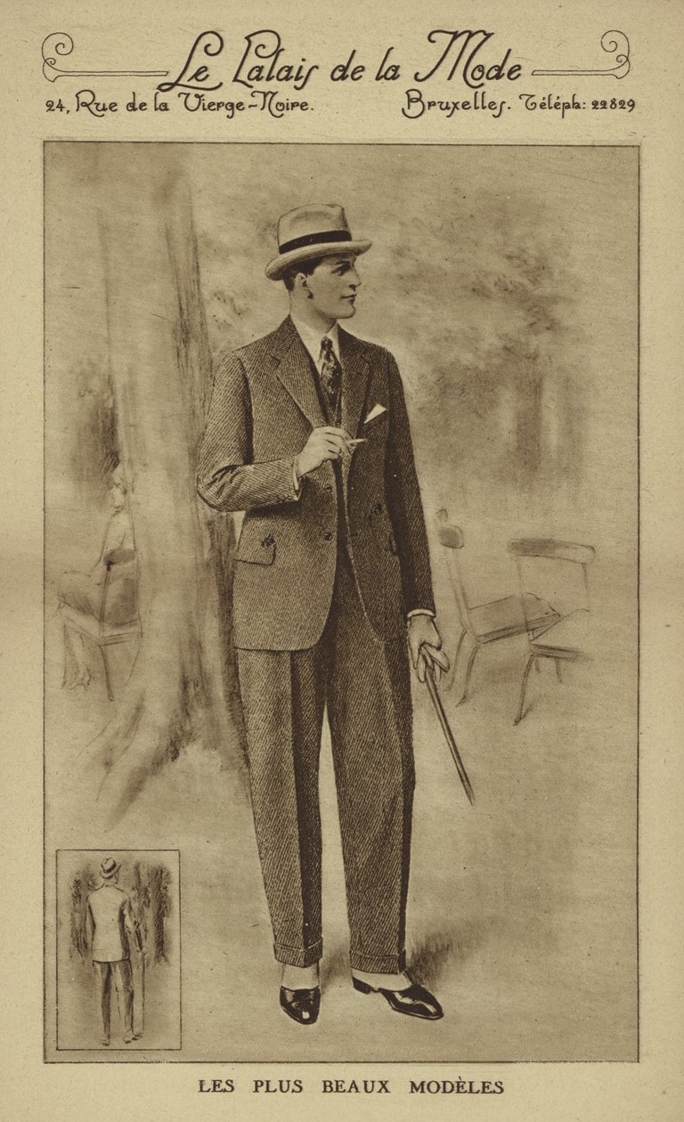 Moda masculina, cerca de 1930 (litografia) de European School