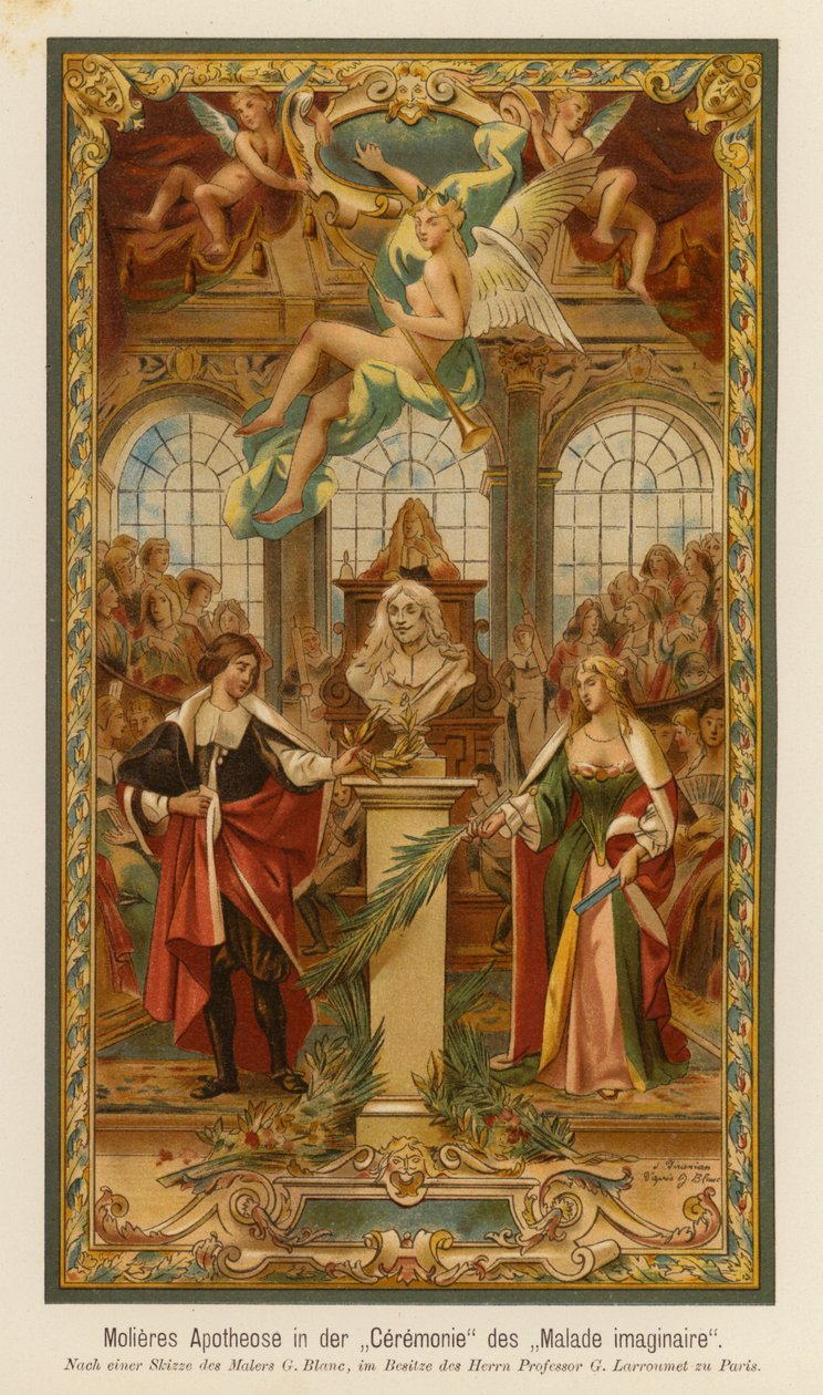Le Malade Imaginaire de Molière (litografia a cores) de European School