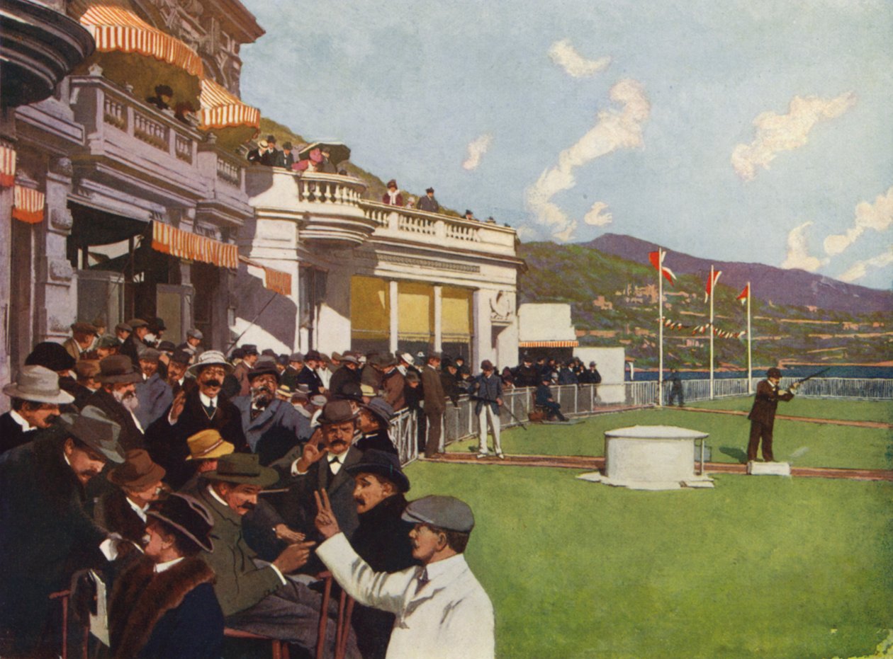 Monte-Carlo, Le Tir aux Pigeons (litografia a cores) de European School