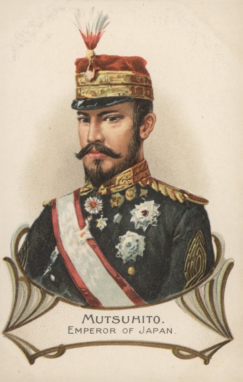 Mutsuhito, Imperador do Japão (litografia a cores) de European School