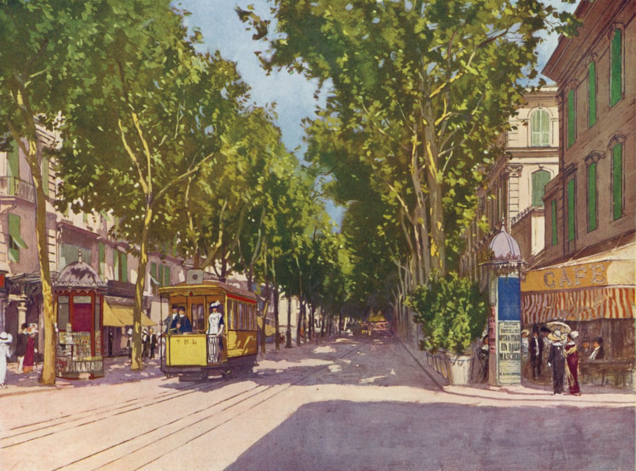 Nice, Avenue de la Gare (litografia a cores) de European School