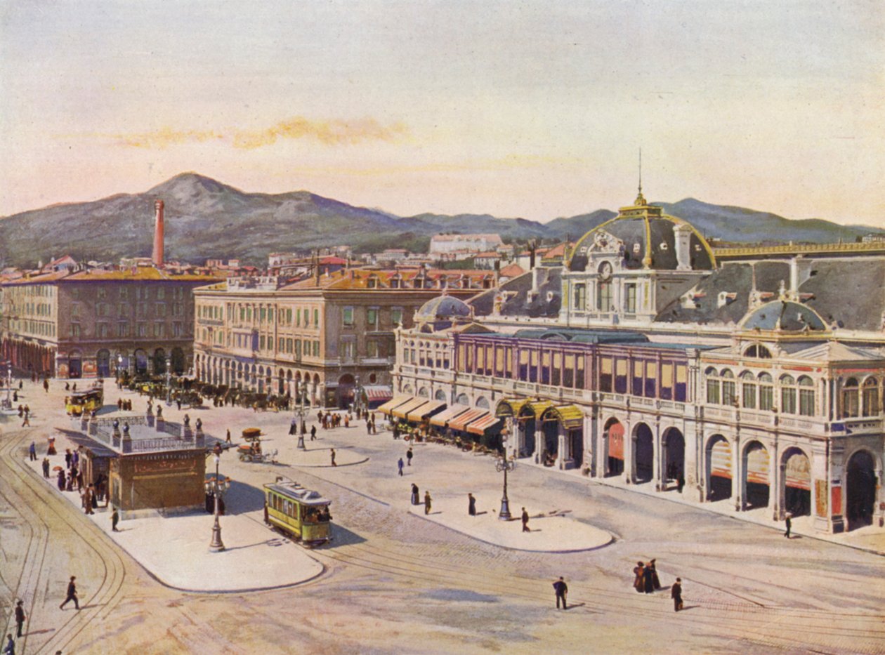 Nice, Place Massena (litografia a cores) de European School