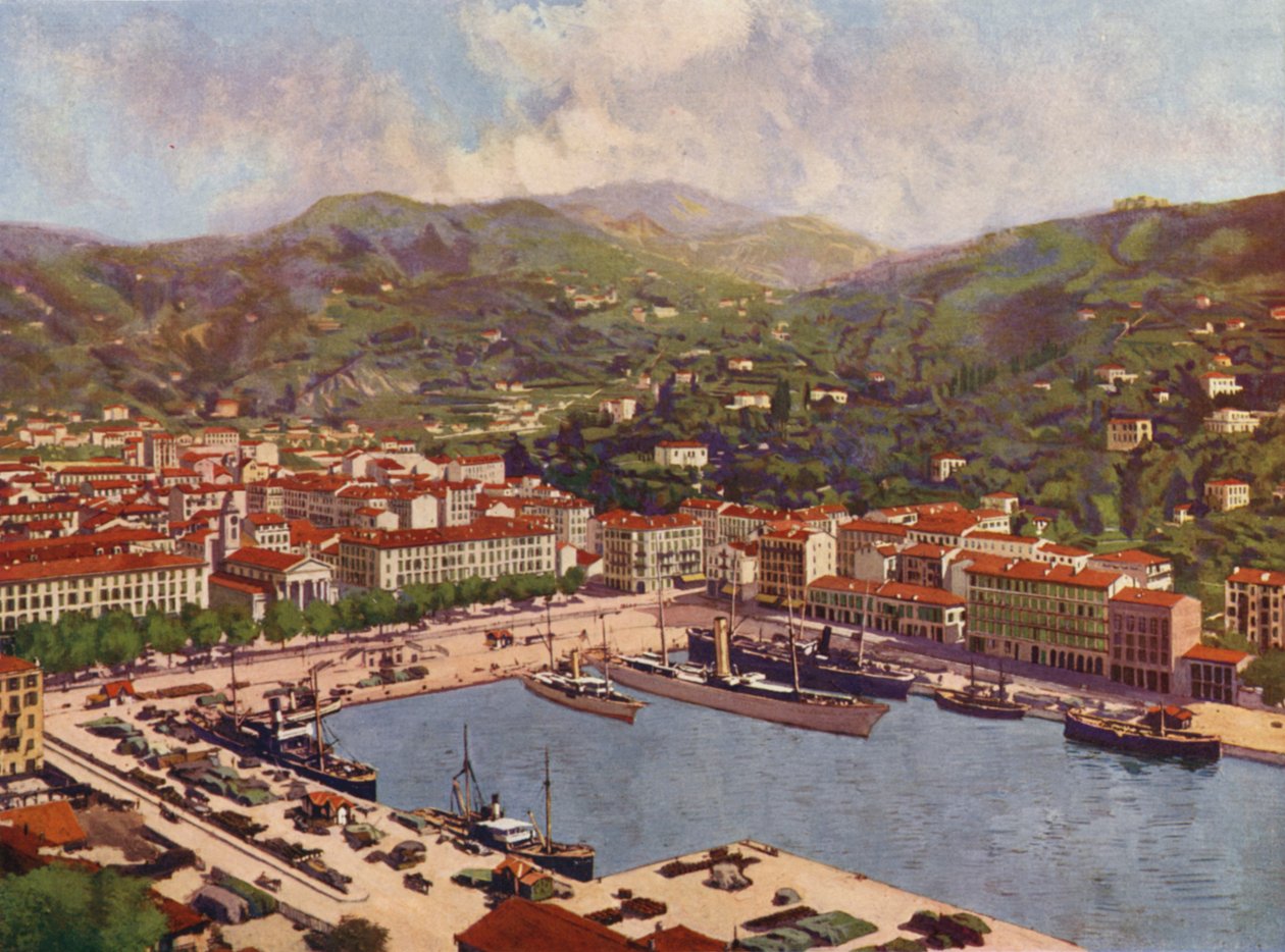 Nice, Le Port (litografia a cores) de European School