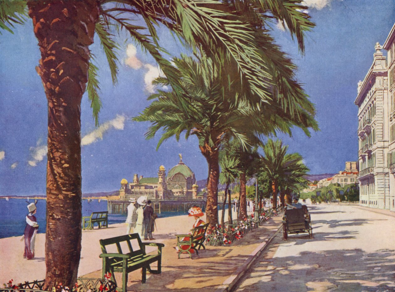 Nice, Promenade du Midi (litografia a cores) de European School