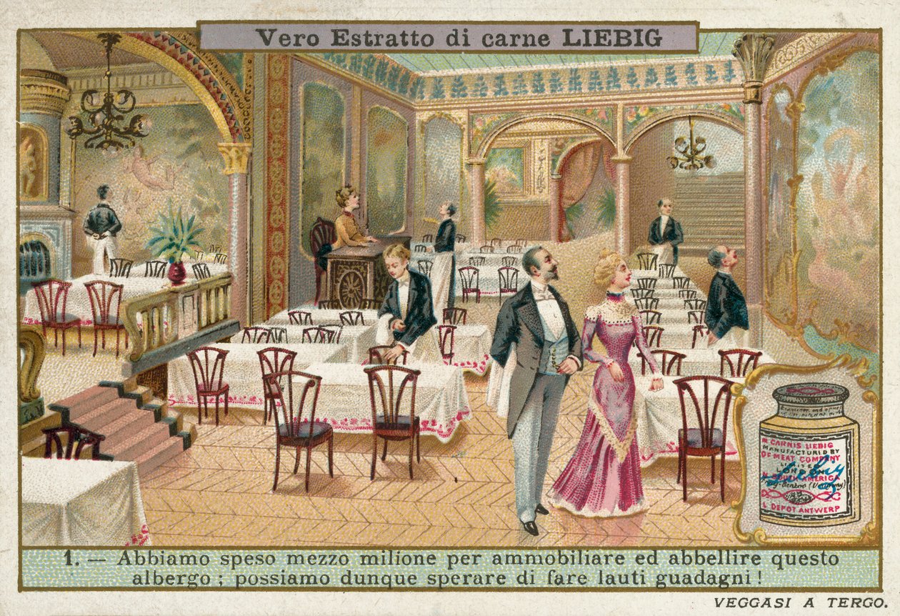 Restaurante de um hotel redecorado (cromolitho) de European School