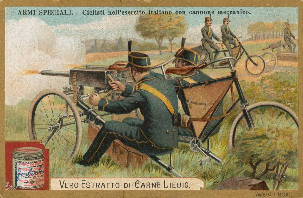 Armas especiais, cartão Liebig, início do século XX (cromo) de European School