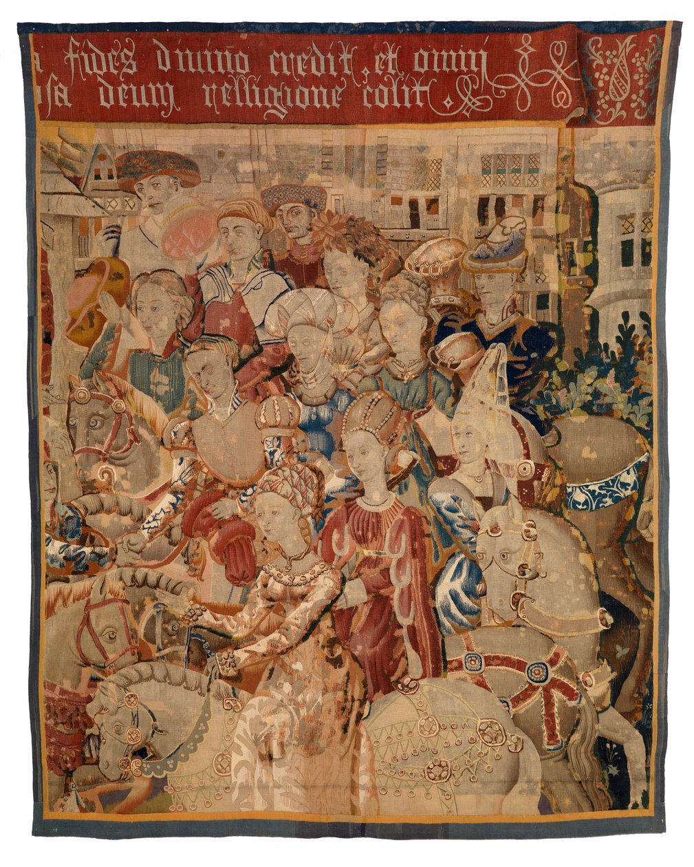 Fragmento de tapeçaria com damas e cavalheiros a cavalo, ou Paris regressando com Helena, ou O regresso da campanha de European School