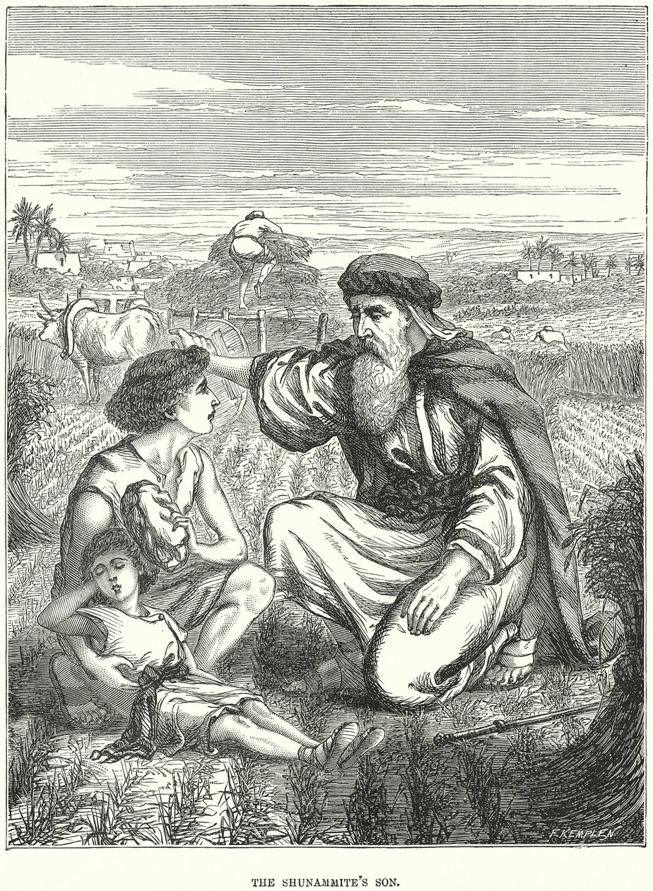 O filho de Sunamita (gravura) de European School