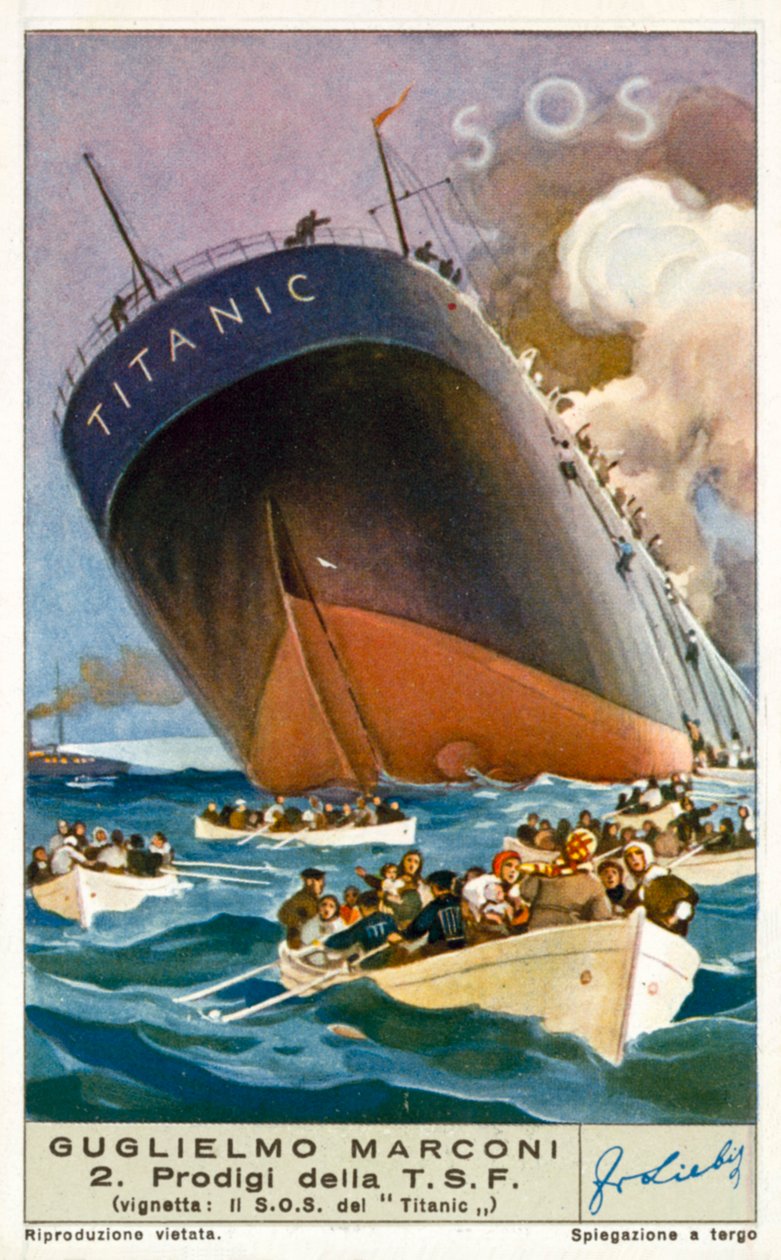 O Titanic a enviar uma mensagem SOS por rádio de European School