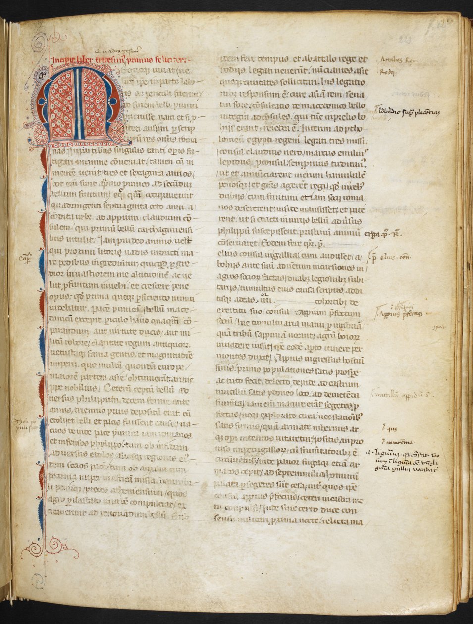 Tito Lívio, Ab Urbe condita (o "Codex Aginnensis"), f.223r, c.1325-29 (códice em pergaminho) de European School