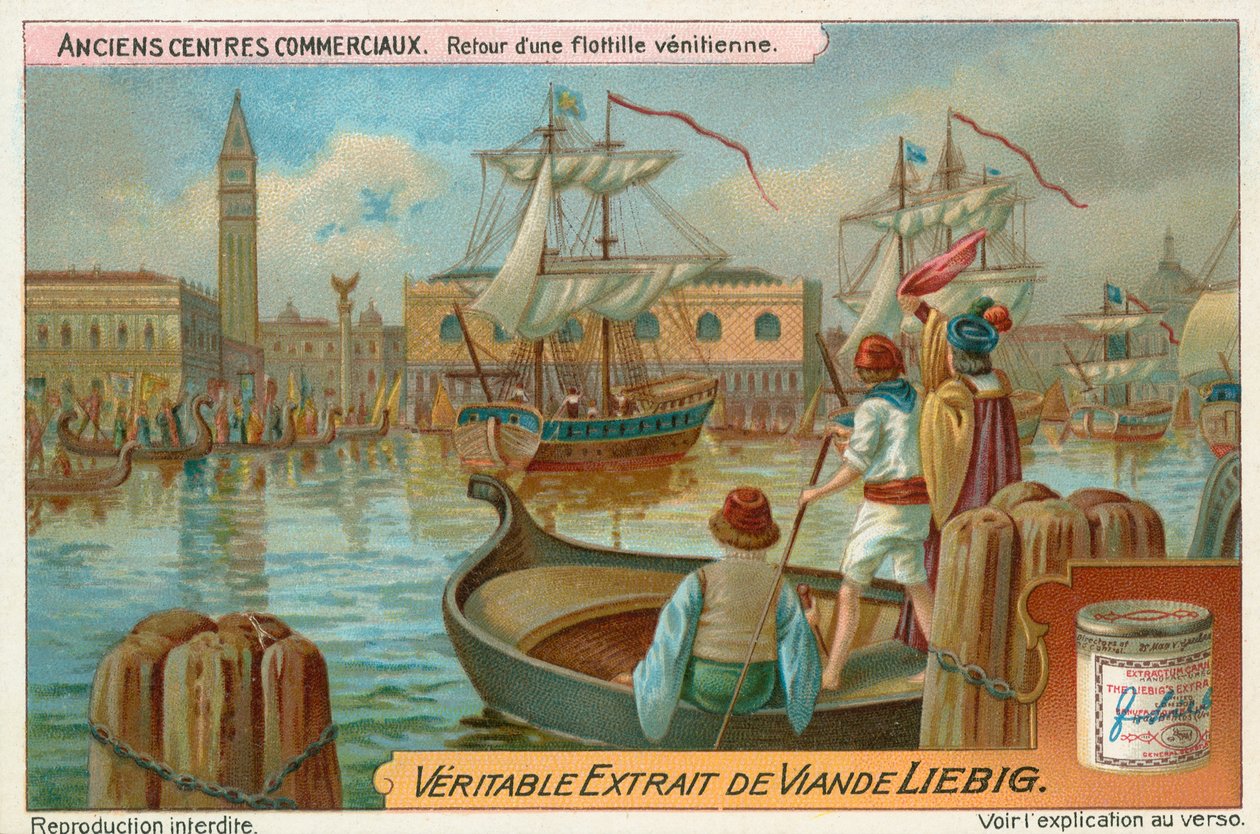 Veneza, cartão Liebig, início do século XX (cromo) de European School