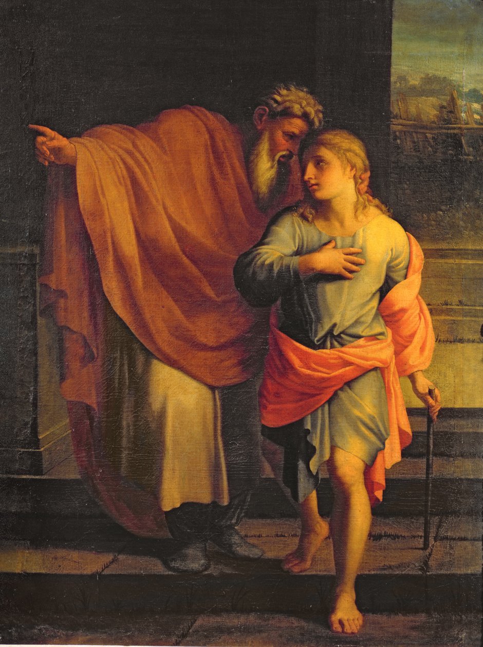 Jacob envia seu filho, Joseph, para procurar seus irmãos na Sichem ou Tobias recebendo instruções de seus irmãos de Eustache Le Sueur