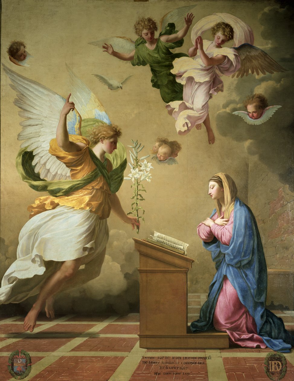A Anunciação, antes de 1652 de Eustache Le Sueur