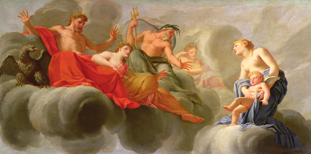 Vênus apresentando Cupido para Júpiter de Eustache Le Sueur