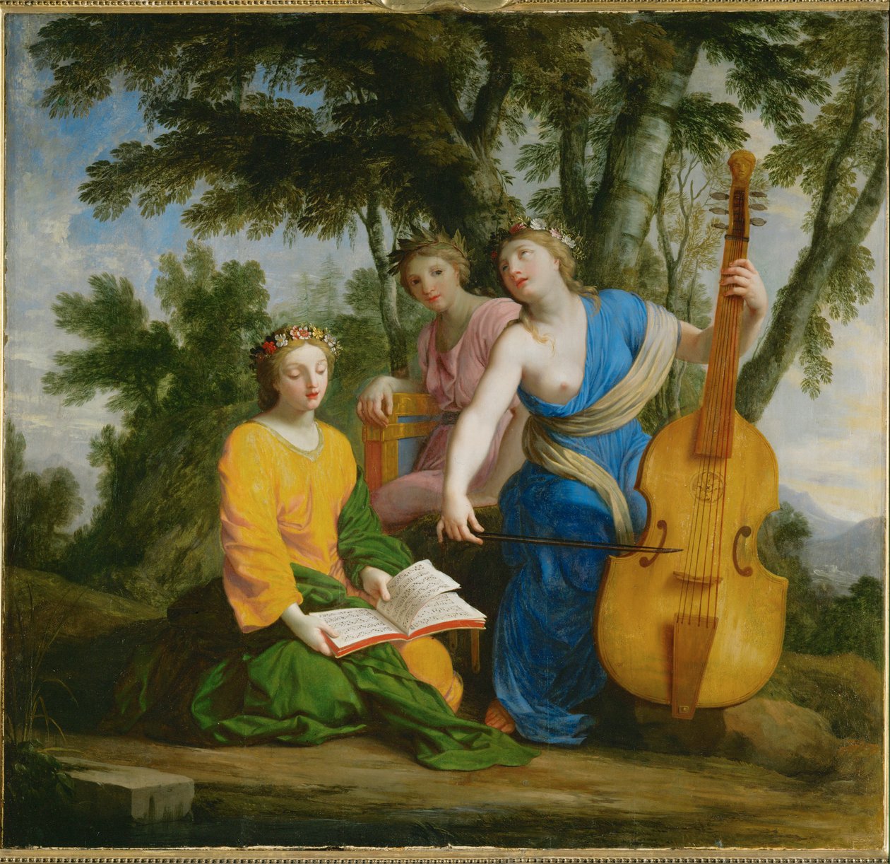 Melpomene, Erato e Polyhymnia ... de Eustache (studio of) Le Sueur
