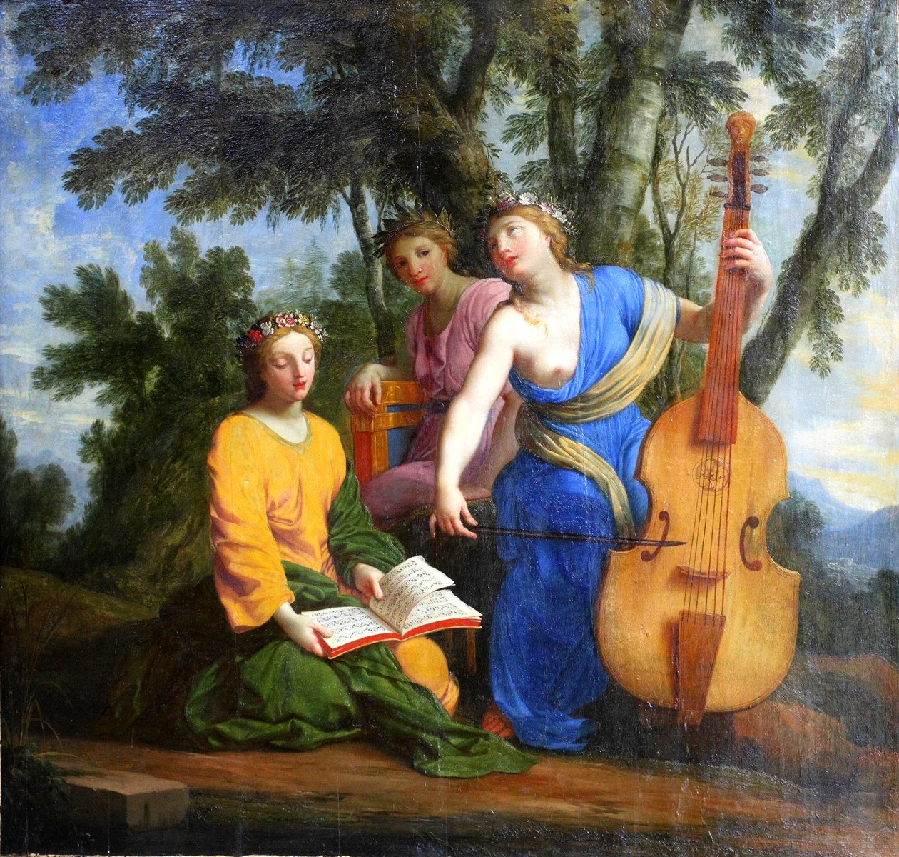 Francês: Melpomène, Érato et Polymnie Melpomene, Erato e Polyhymnia de Eustache Le Sueur