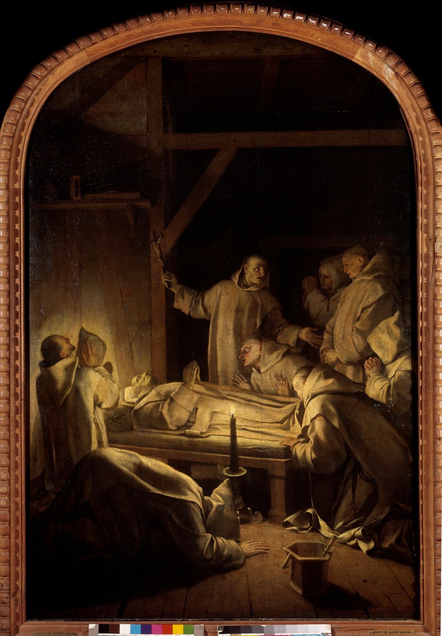 Vida de São Bruno: A morte de São Bruno em 6/10/1101 de Eustache Le Sueur