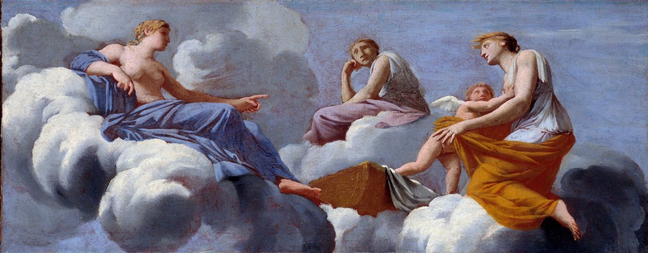 O amor repreende por sua mãe se refugia nos braços de Ceres de Eustache Le Sueur