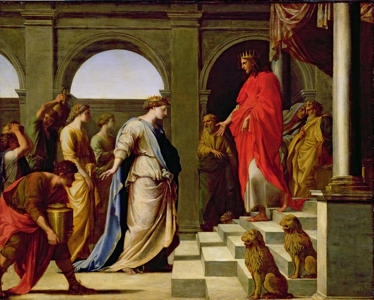 Salomão e a rainha de Sabá, 1650 de Eustache Le Sueur