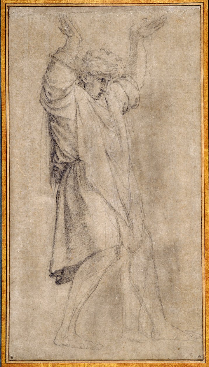 Estudo para Marcus Curtius, figura lendária da Roma Antiga de Eustache Le Sueur