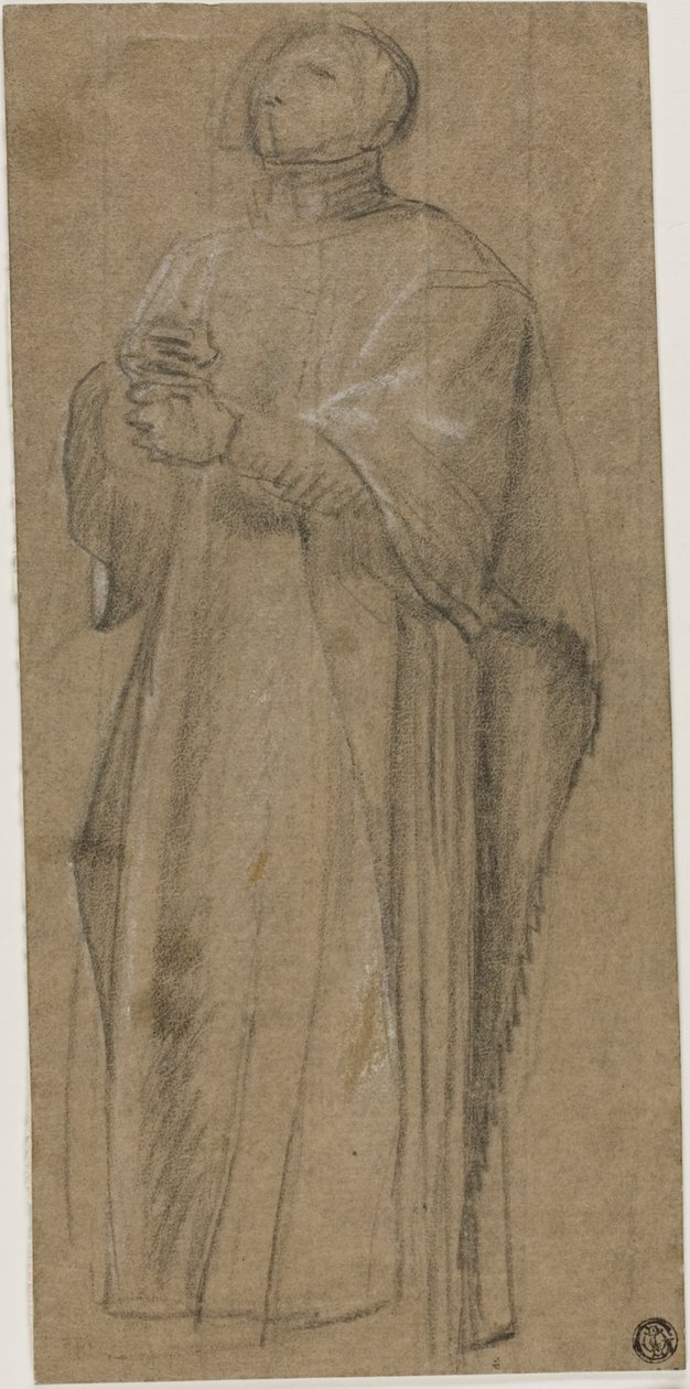 Estudo para sacerdote com báculo de Eustache Le Sueur