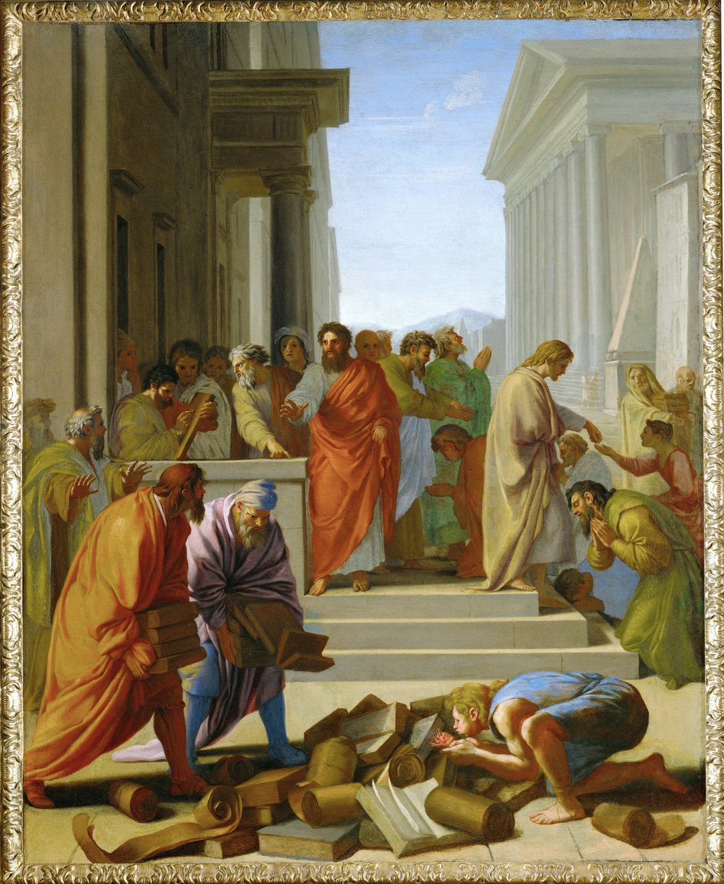 O sermão de São Paulo em Éfeso (pintura sobre tela) de Eustache Le Sueur