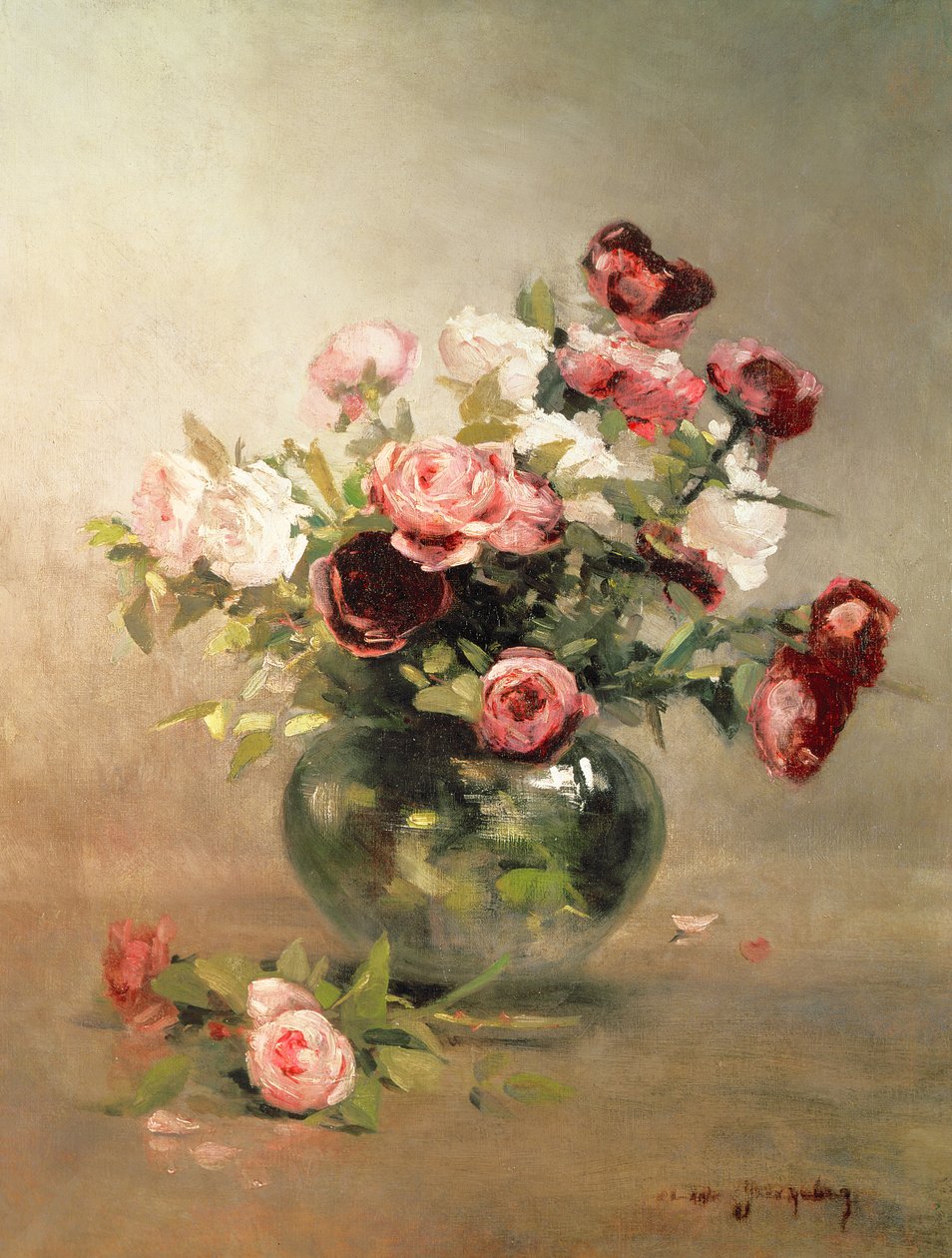 Vaso com rosas de Eva Gonzalès