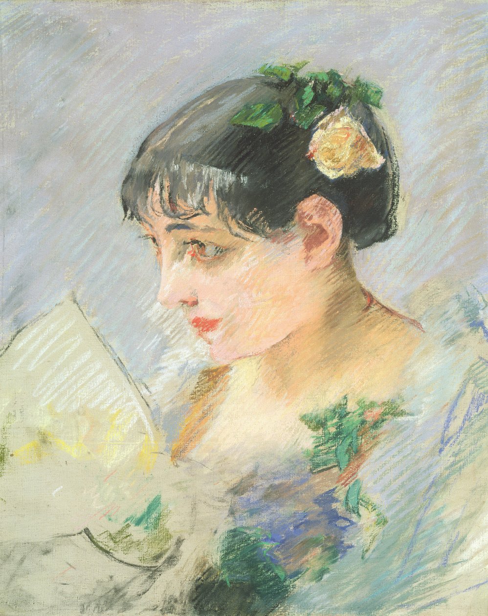 A mulher espanhola (pastel em papel) de Eva Gonzalès