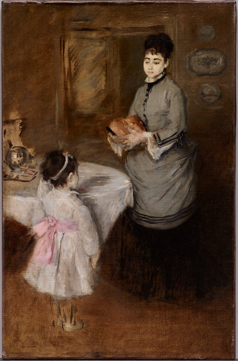Chá da Tarde, c.1874 (óleo sobre tela) de Eva Gonzalès