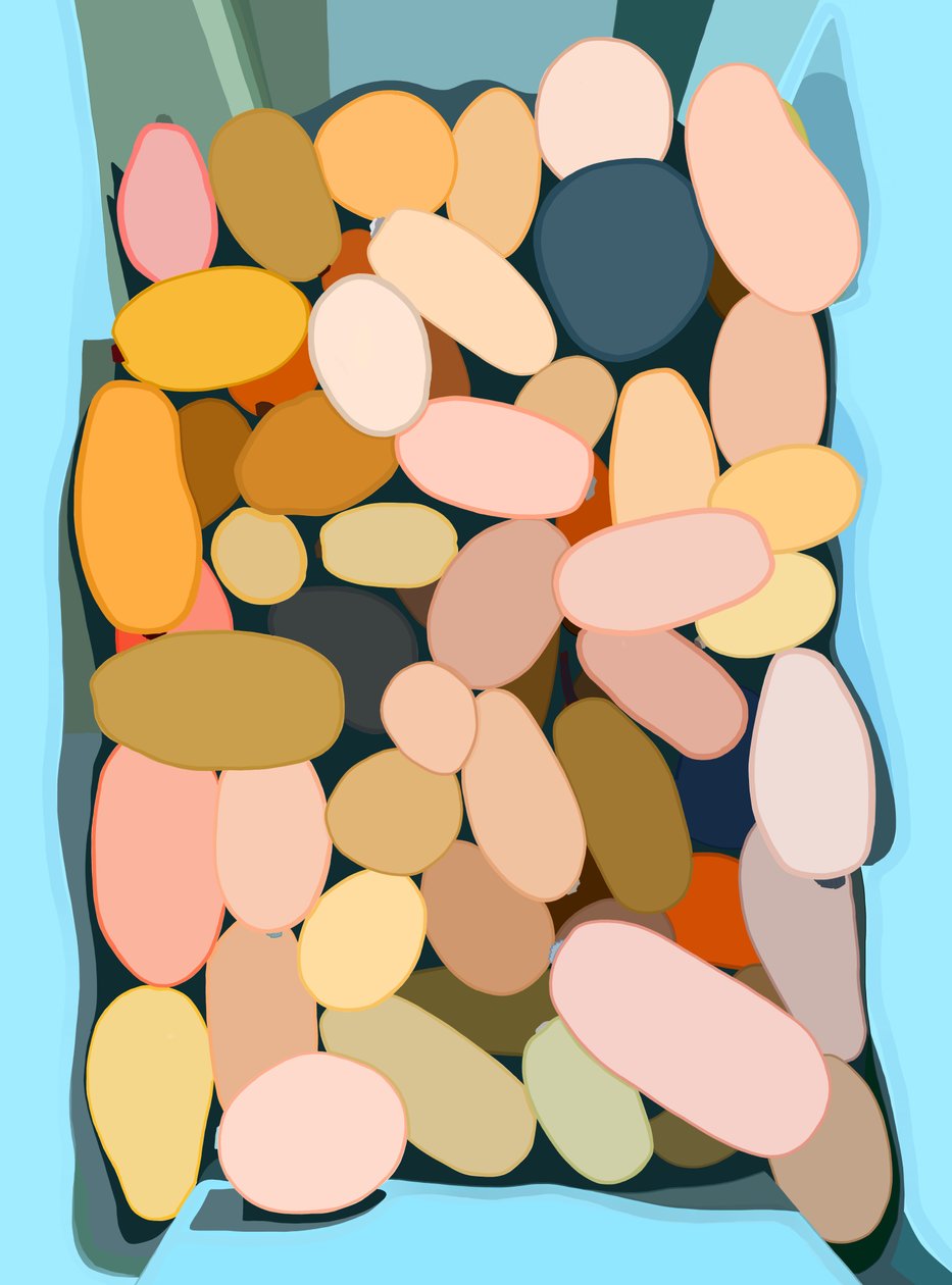 55 Squash In Blue Bin Brooklyn (arte digital) de Evan Sklar