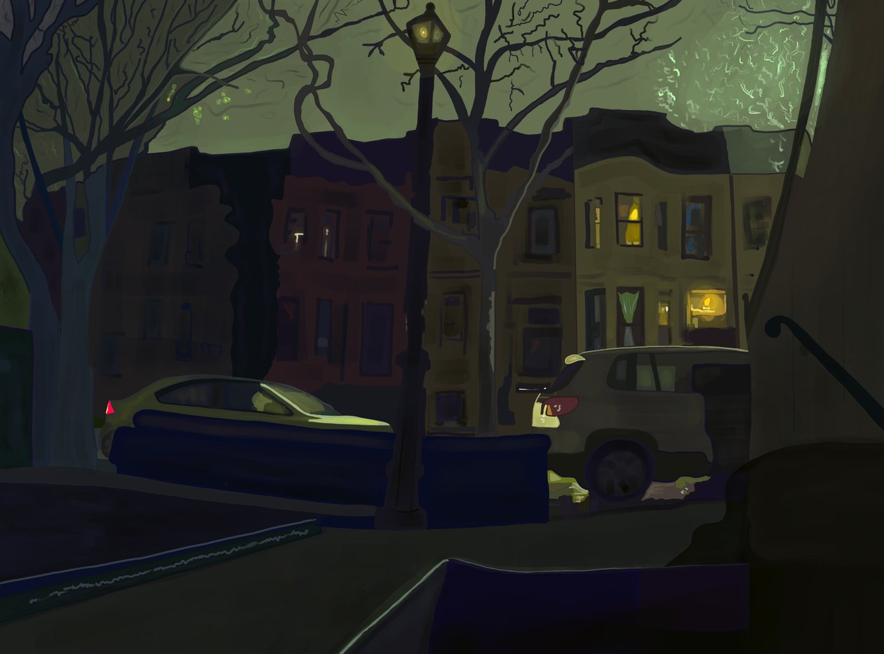6 AM South Side of Street, Prospect Park (arte digital) de Evan Sklar