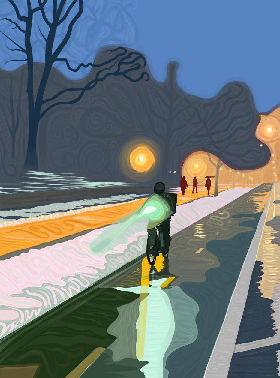 Ciclovia, Prospect Park Brooklyn (arte digital) de Evan Sklar