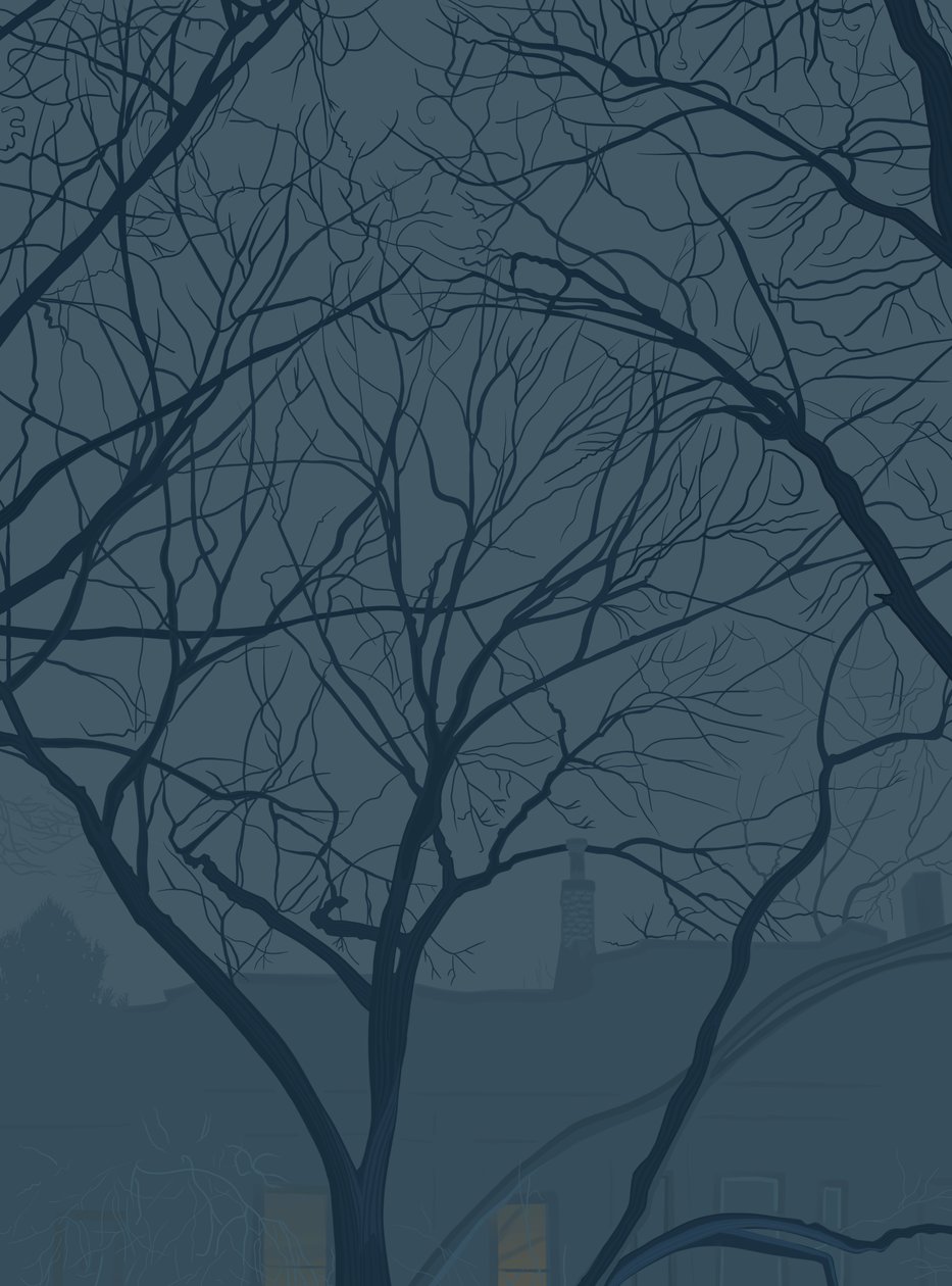 Blue Dusk, fevereiro de 2025 (arte digital) de Evan Sklar