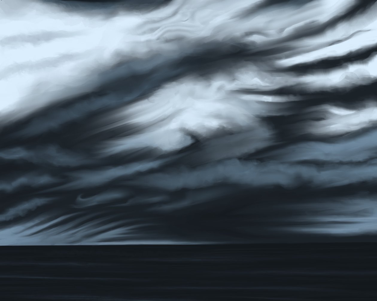 Céu azul e oceano , c.2020-24 (arte digital) de Evan Sklar