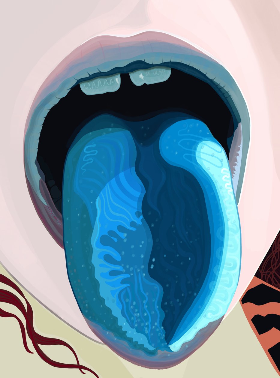 Língua azul de gelado (arte digital) de Evan Sklar