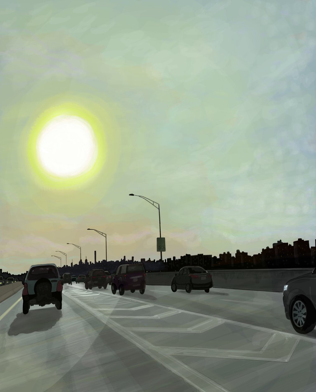 Bruckner Expressway , Brooklyn (arte digital) de Evan Sklar