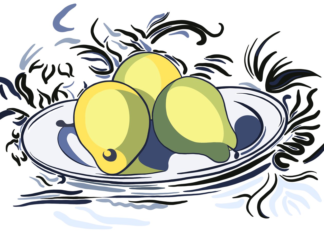 As três pêras de Cezanne, c.2020-24 (arte digital) de Evan Sklar