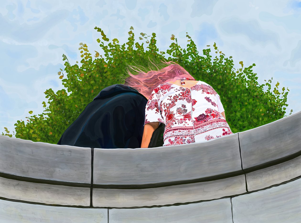 Casal no jardim de Toulleries (arte digital) de Evan Sklar
