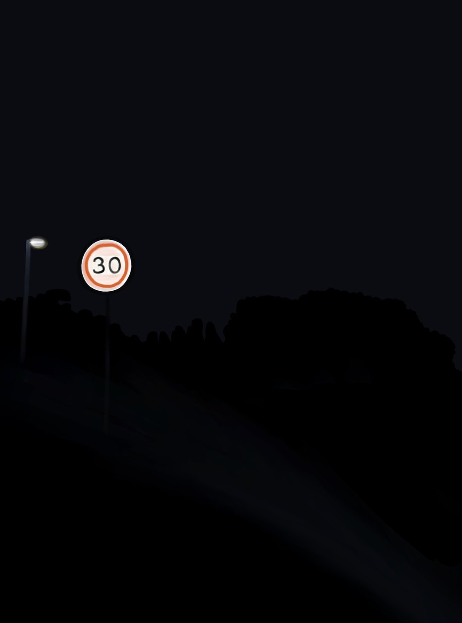 Conduzir na estrada à noite # 1 Brooklyn (arte digital) de Evan Sklar
