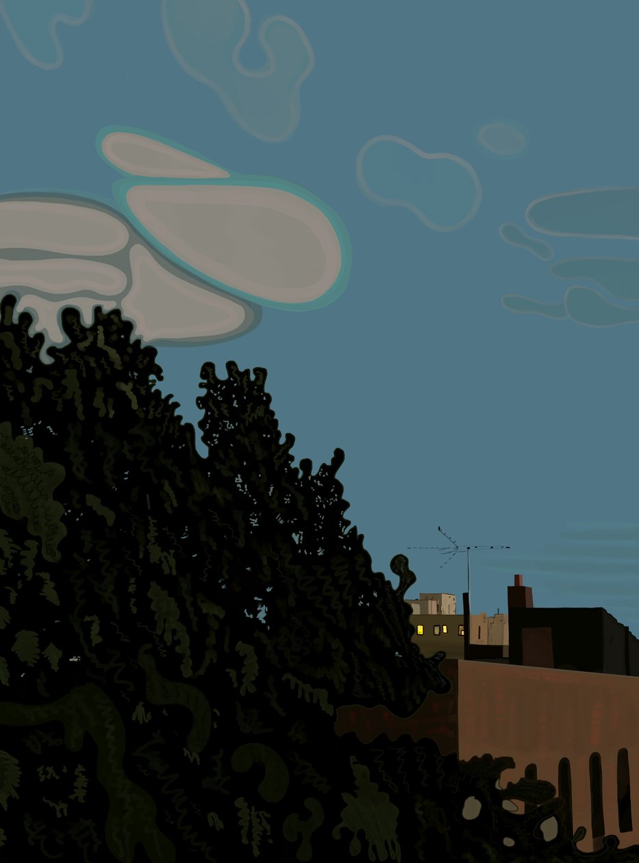 Crepúsculo e 8th Street, Brooklyn (arte digital) de Evan Sklar