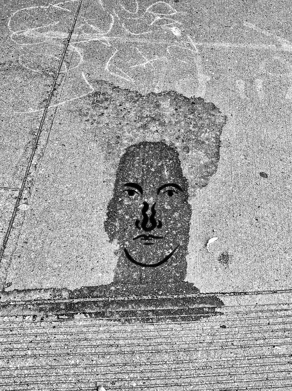 Rosto no passeio, c.2020-24 (arte digital) de Evan Sklar