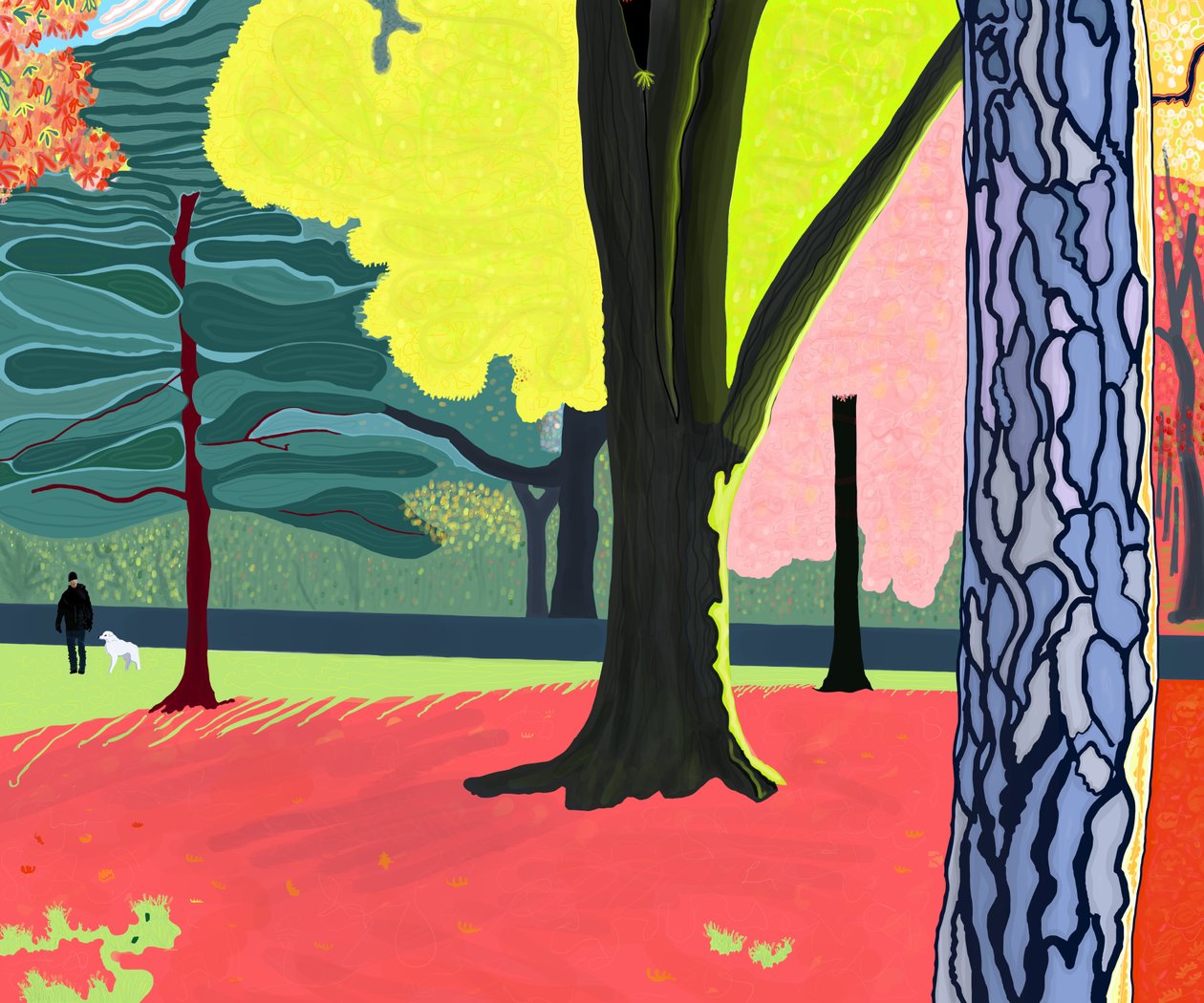 outono, Prospect Park (arte digital) de Evan Sklar