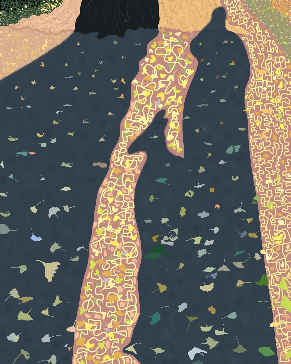 Ginko Leaves and Shadows, Brooklyn (arte digital) de Evan Sklar