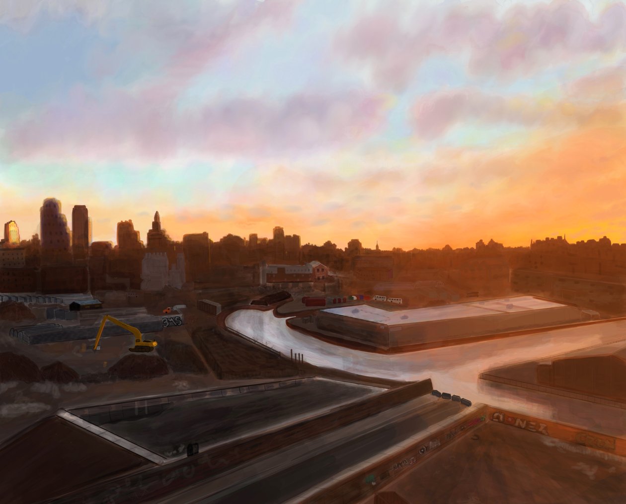 Gowanus Canal , Brooklyn (arte digital) de Evan Sklar