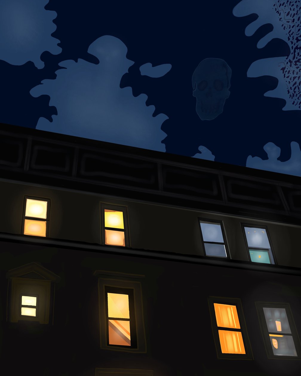 Noite de Halloween (arte digital) de Evan Sklar