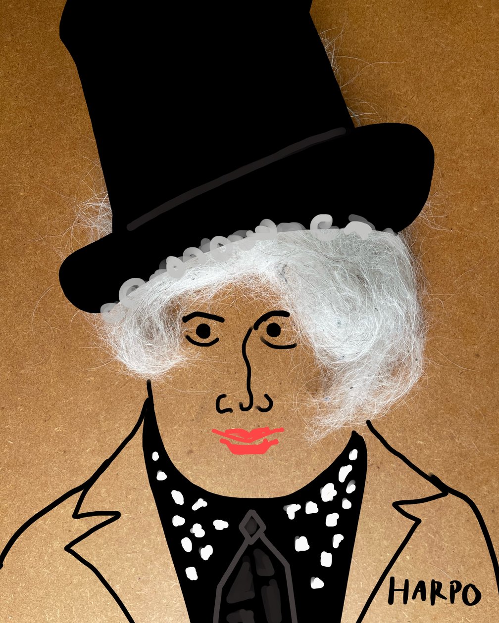 Harpo Marx (desenho de colagem) de Evan Sklar