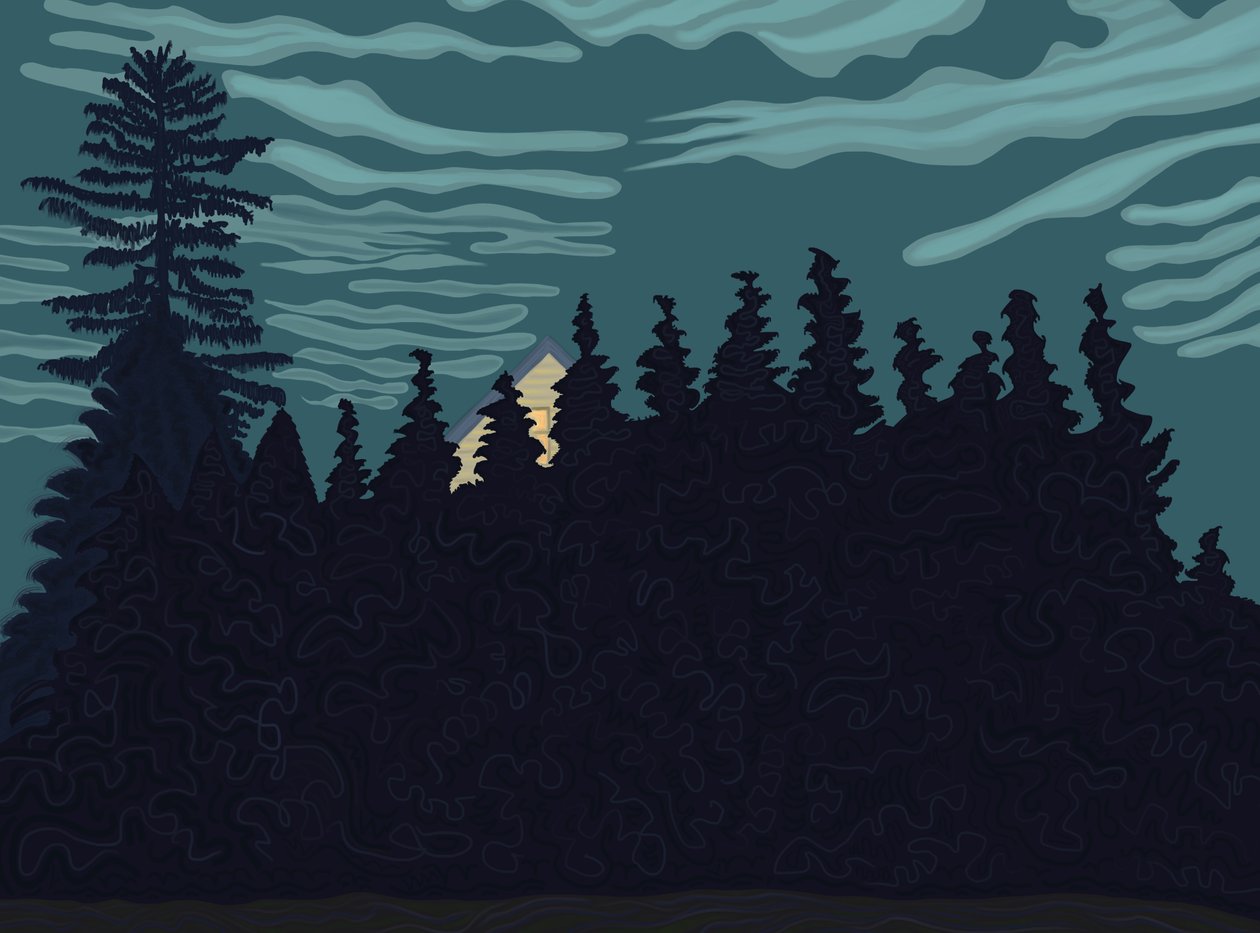 Casa e sebe (arte digital) de Evan Sklar