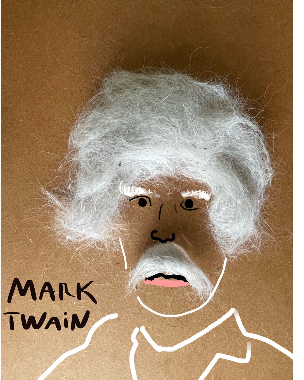 Mark Twain (desenho de colagem) de Evan Sklar