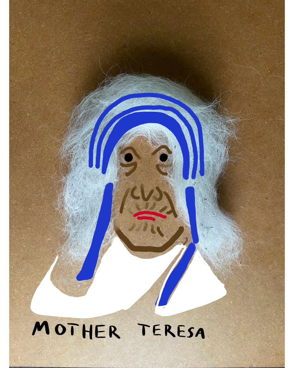 Madre Teresa (desenho de colagem) de Evan Sklar